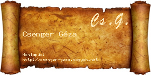 Csenger Géza névjegykártya