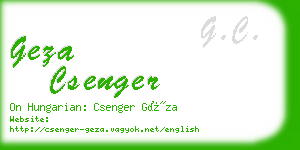 geza csenger business card